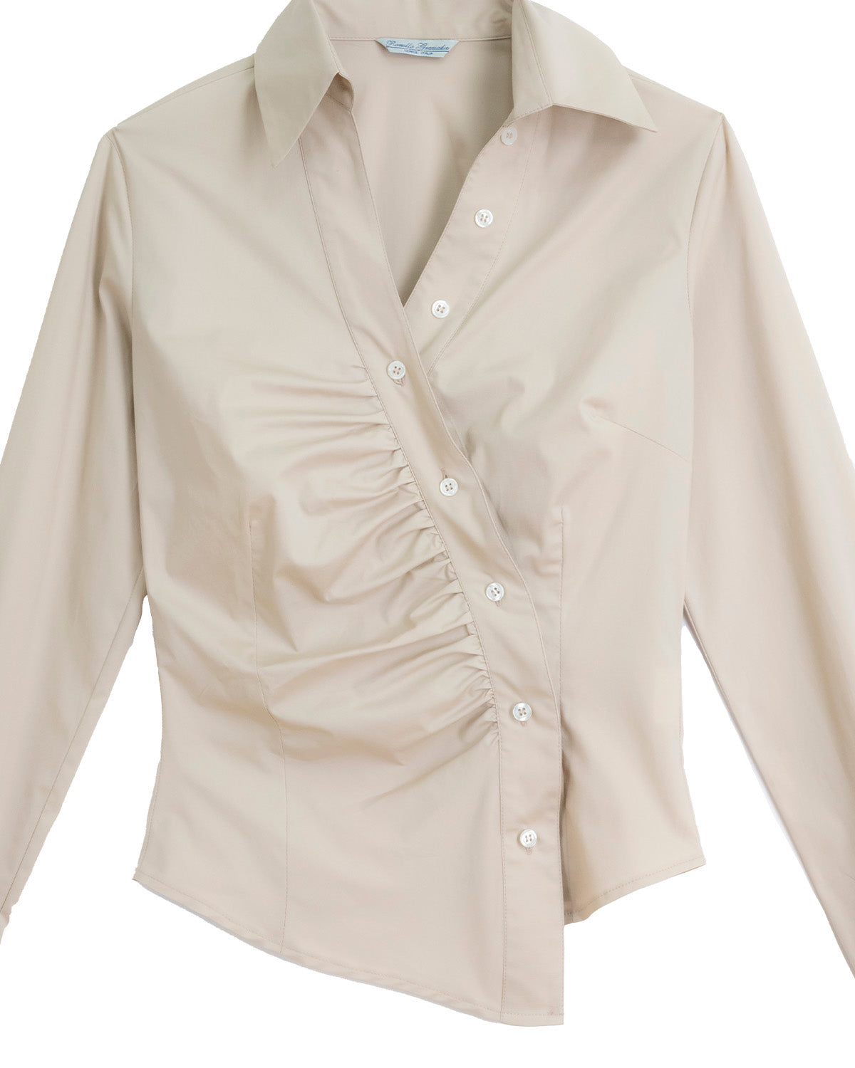 Camicia asimmetrica beige