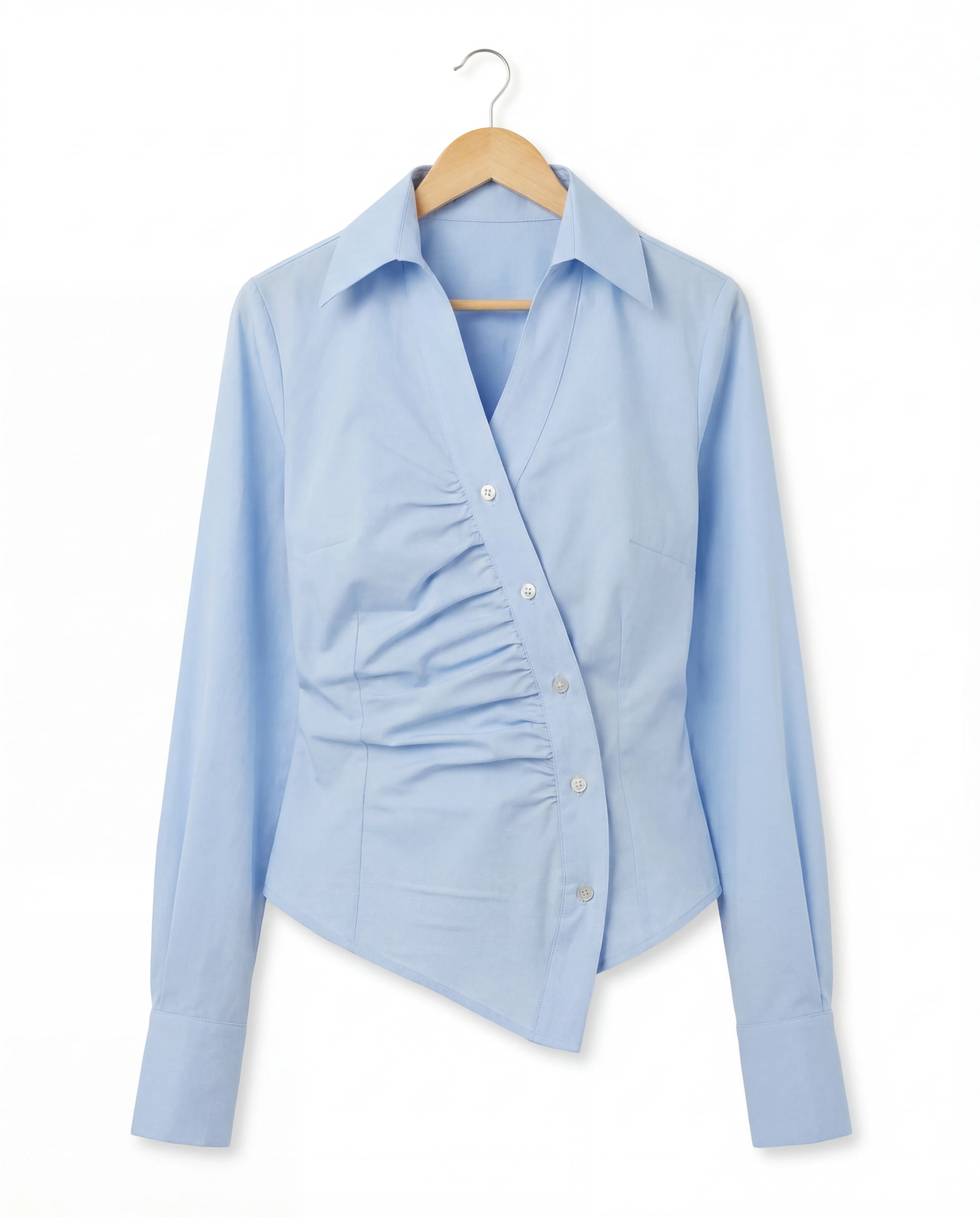 Camicia asimmetrica azzurro pastello