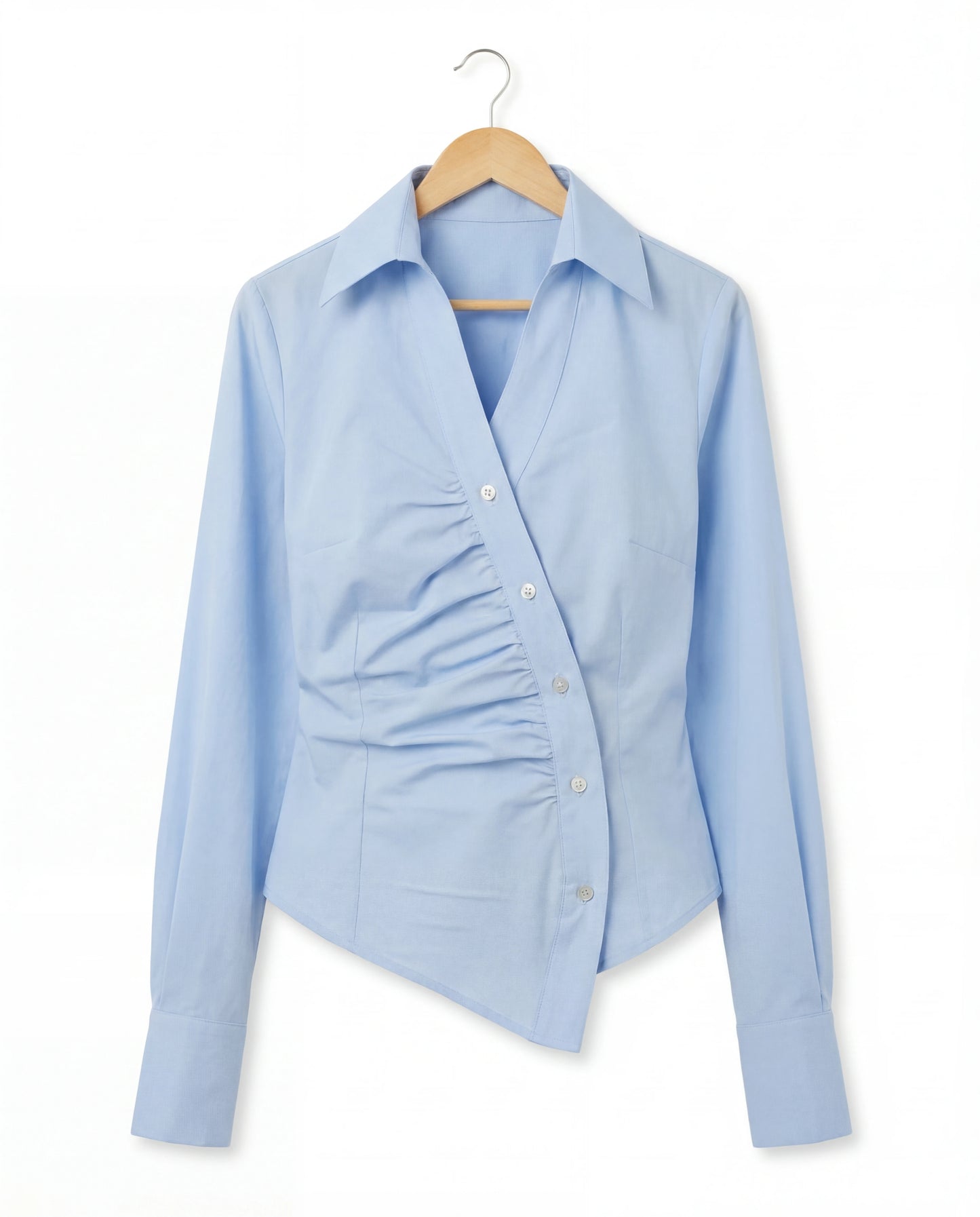 Camicia asimmetrica azzurro pastello