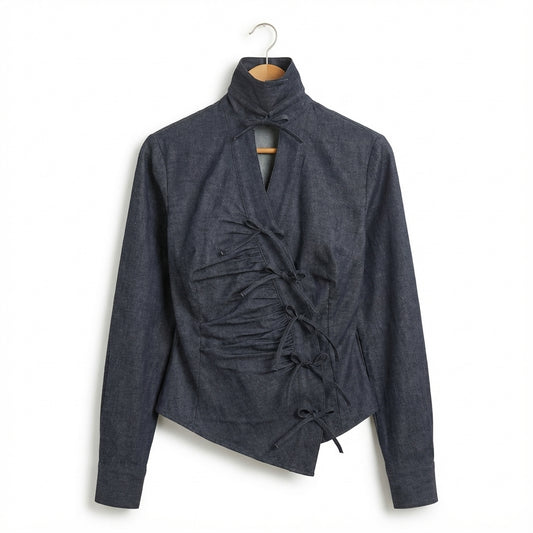 Camicia in denim fiocchetto (Blue Lagoon)