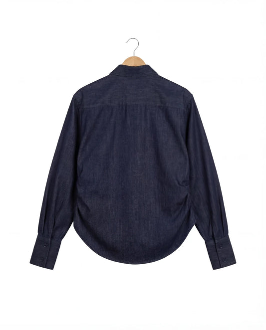 Camicia in denim con spille (Chōwa dark denim)