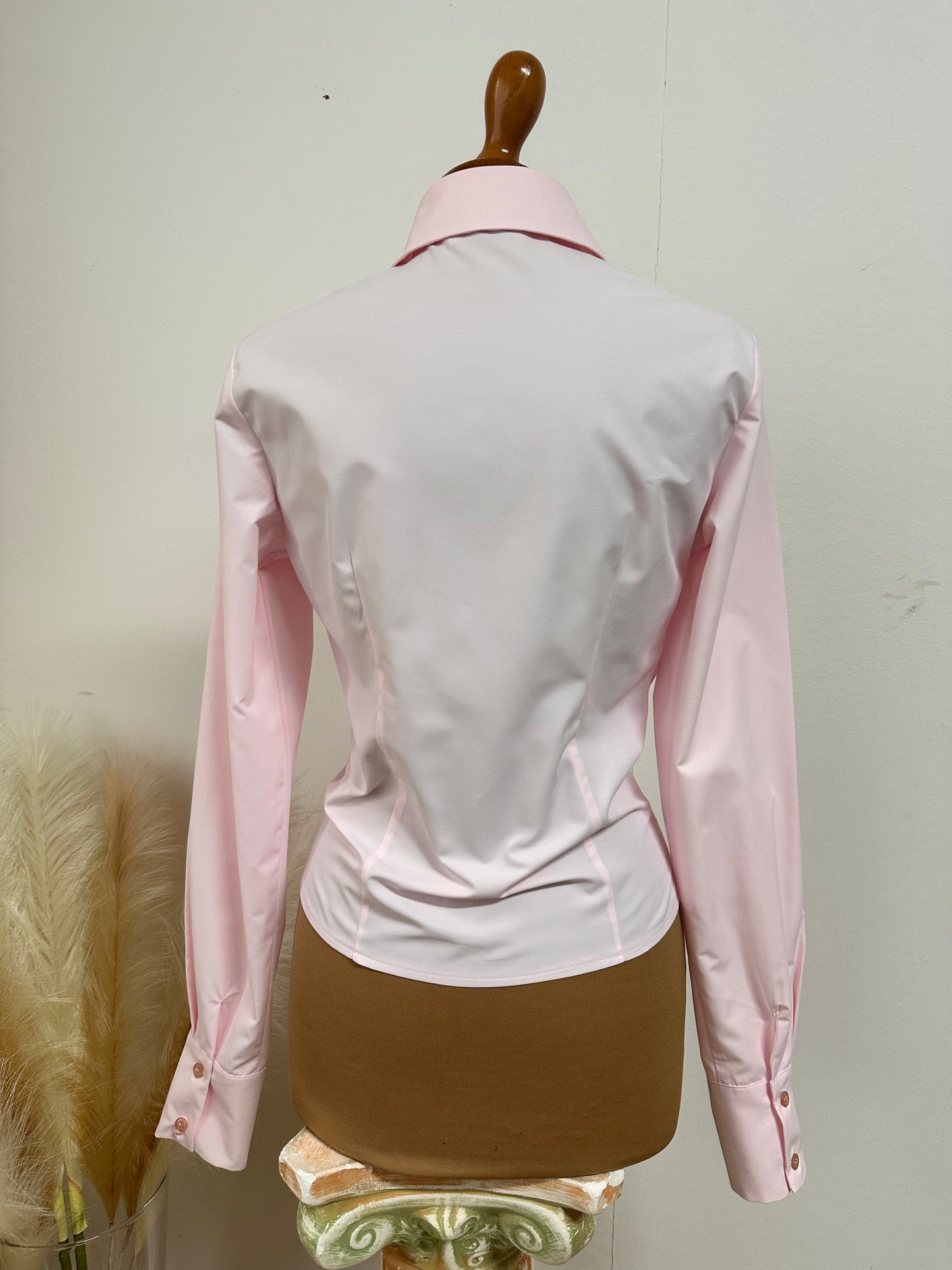 Camicia asimmetrica rosa pastello