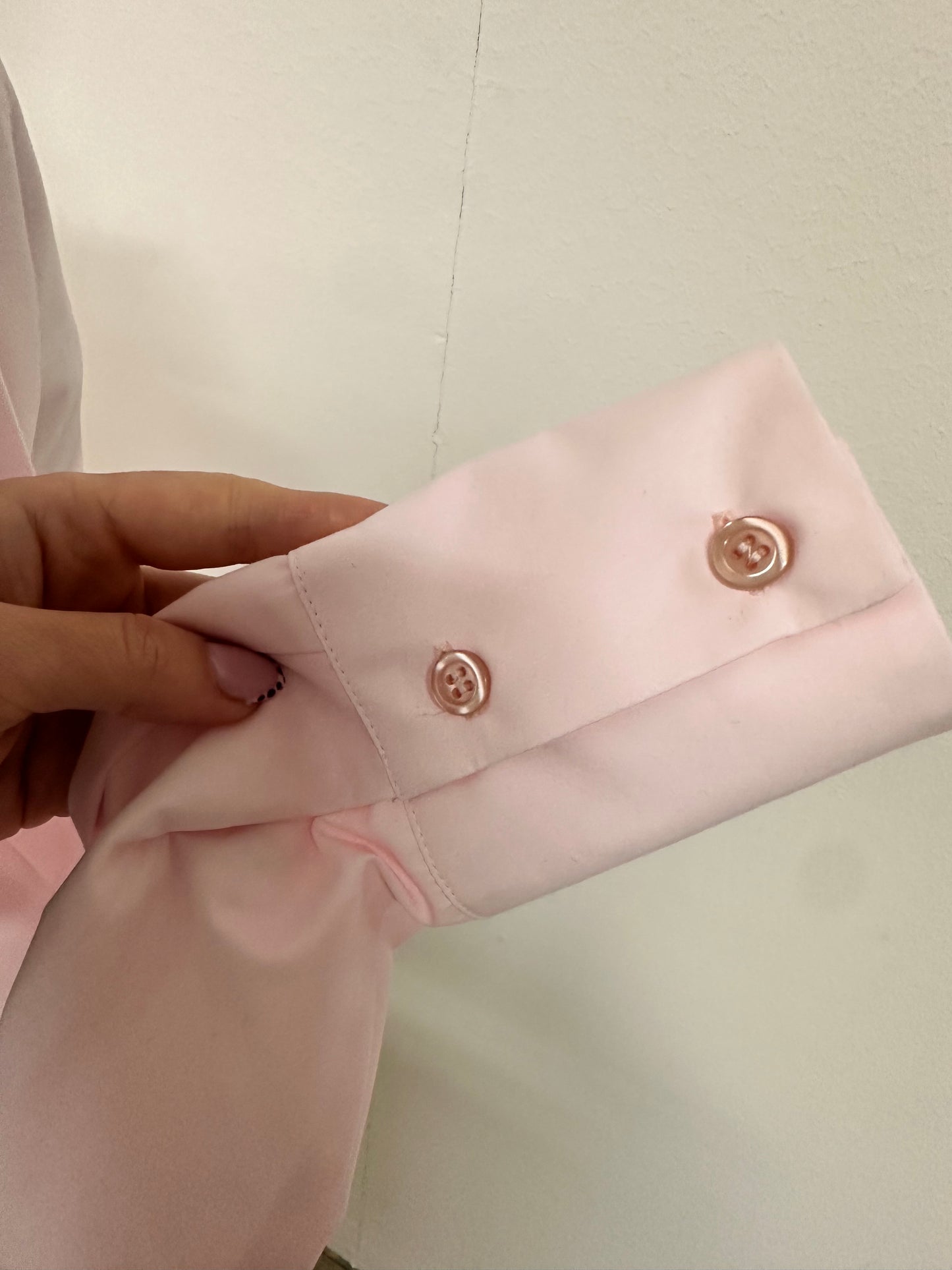 Camicia asimmetrica rosa pastello