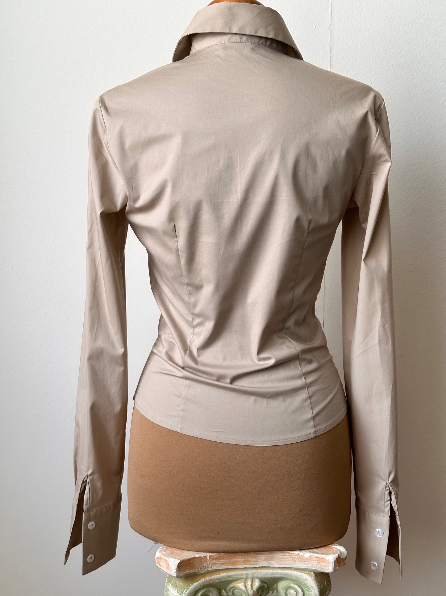 Camicia asimmetrica beige