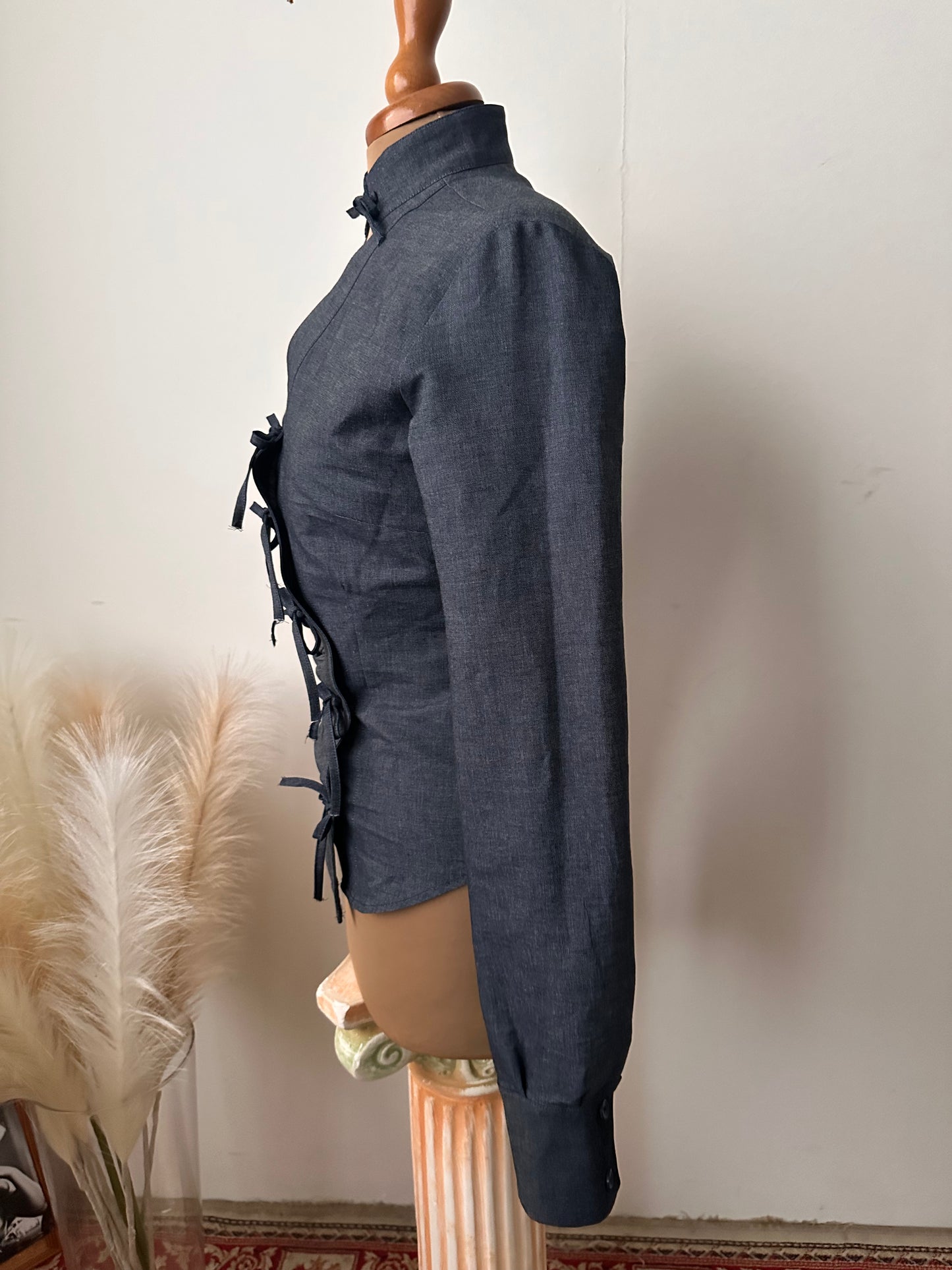 Camicia in denim fiocchetto (Blue Lagoon)