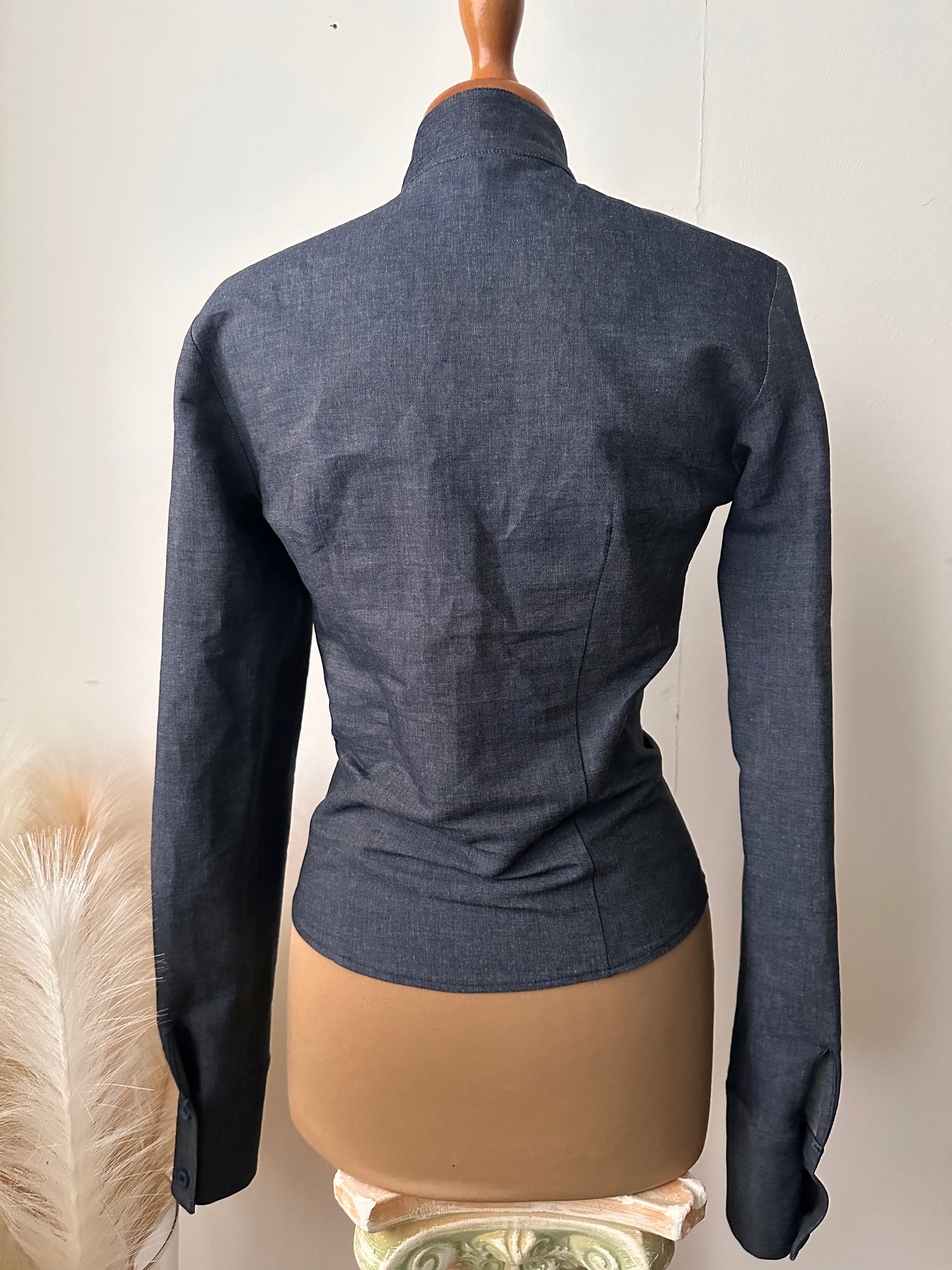 Camicia in denim fiocchetto (Blue Lagoon)