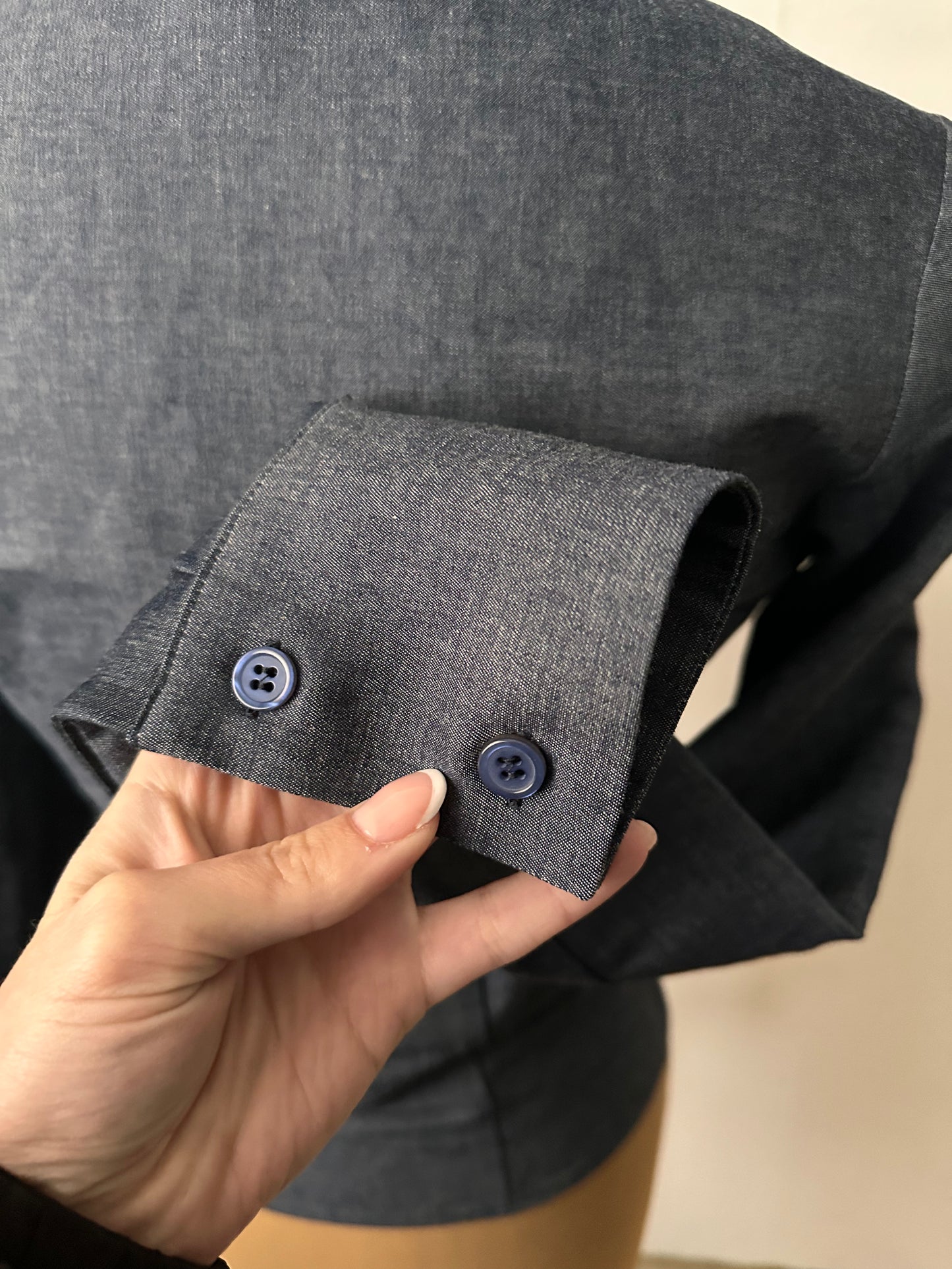 Camicia in denim fiocchetto (Blue Lagoon)