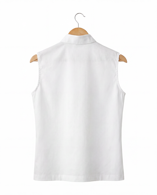 Camicia smanicata a onde