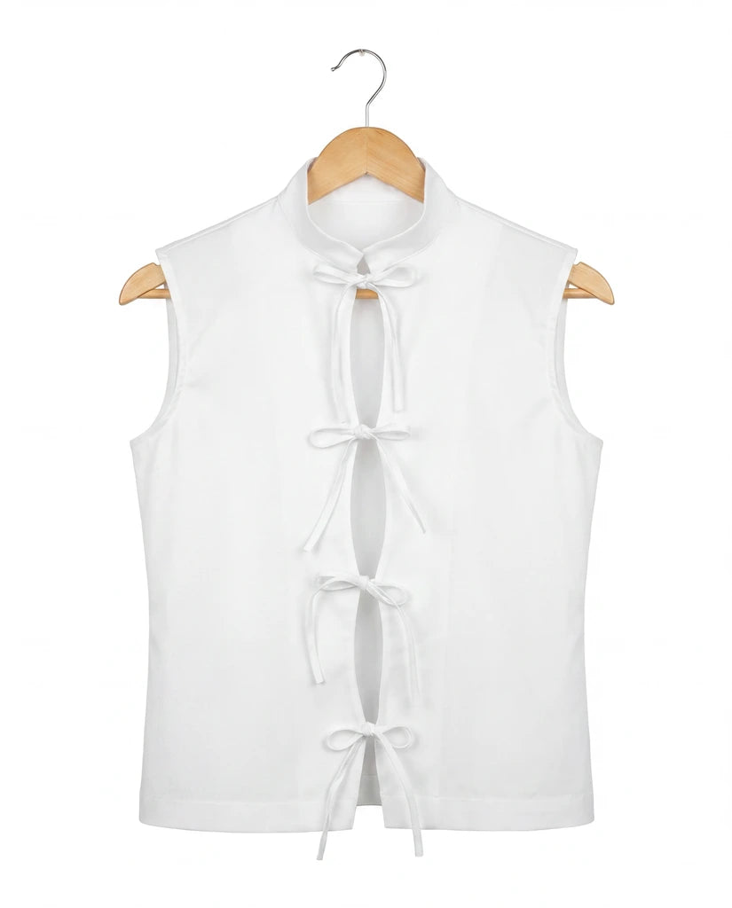 Camicia smanicata a onde